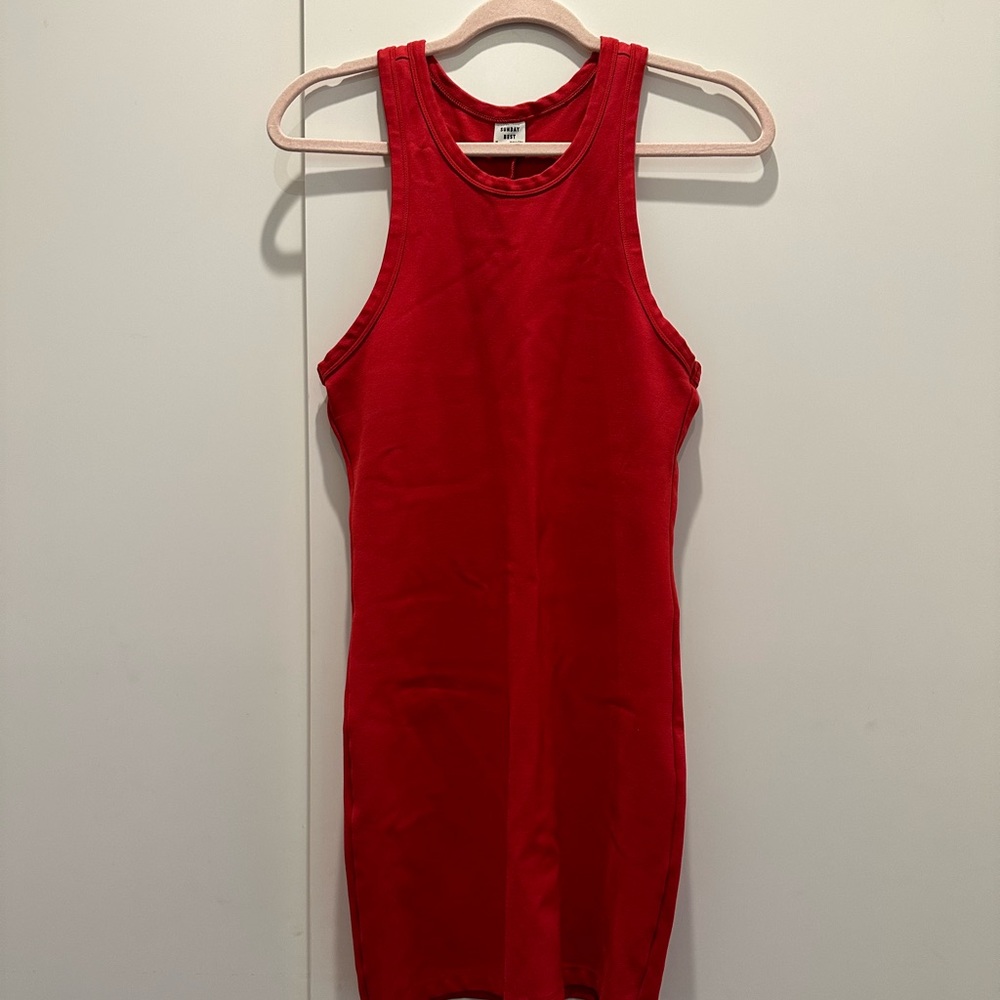 Red Summer dress.